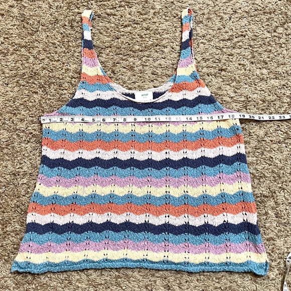 [Aerie]Pastel Multicolor Striped Crochet Knit Sleeveless Summer Tank Top… - Picture 8 of 8
